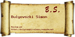 Bulyovszki Simon névjegykártya